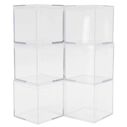 6 Set Plastic Clear Box with Separate Lid Candies Storage Containers Party Gifts Favor