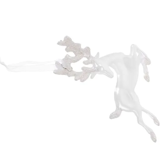 White Xmas Tree Hanging Elk Figurine Ornament for Holiday Festival Decoration