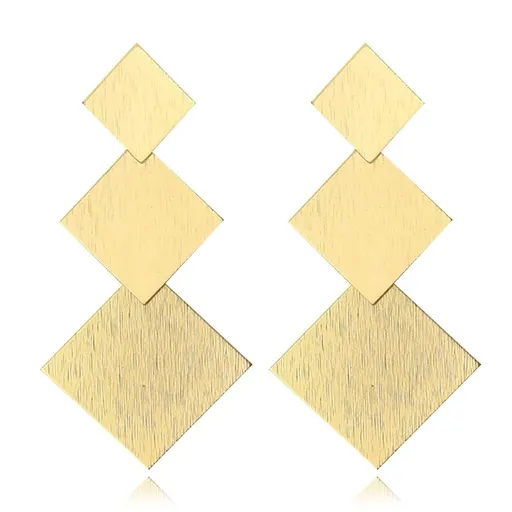 Gold Silver Geometric Dangle Earring for Women Girls Bohemian Dangling Drop Earrings Exaggerated Metal Geometric Earrings