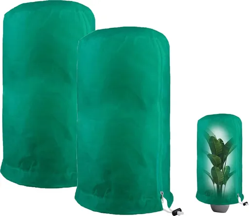 Frost Protection Plant Cover - 2 Pieces - Plant Cover - Frost Non-Woven Fabric - Plant Protective Covers - Plant Protection - Winter Protective Cover Tree/Plant - 80x100cm - Anti-Frost Protective Cover Plants - Winter Cover - Durable - Zipper - UV Pe