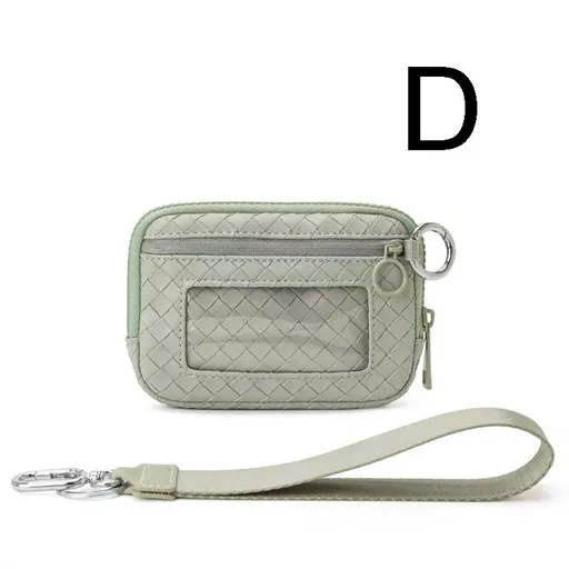 Waterproof Oxford Wristlet Wallet Card Holder with Detachable Wrist Strap, Multi-Pocket Zipper Pouch for Cards, Cash, Keys and Earphones, Ideal for Running, Fitness and Travel (D)
