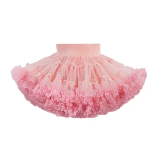 tutuoclock Girls Sweet Princess Nylon Mesh Cake Skirt Lotus root starch bean paste gradient color 110cm
