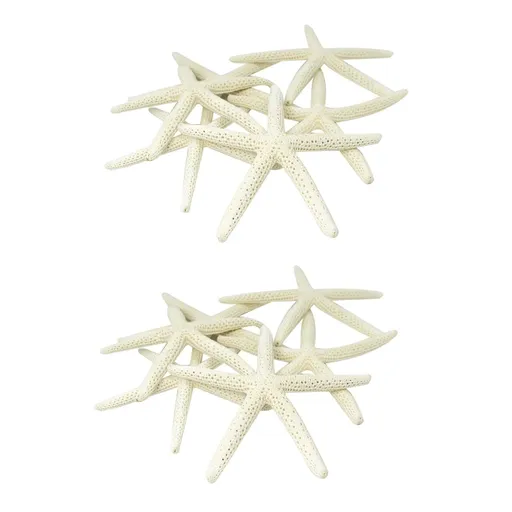 24PCS White Finger Starfish 7-10cm Decorative Five-Finger Starfish Natural Seashells Starfish Star Fish Shells Decorations White