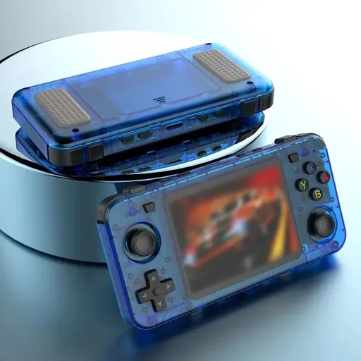 R36H Retro Game Console 64G Handheld with 23 Emulators, Linux System, 3.5-inch IPS Screen, 640×480 Resolution, USB Charging, Ultra-Long Battery Life, Perfect Gift for Friends.BLUE