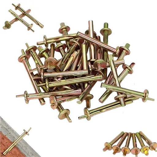 M6 Drive Anchors, 40-60mm Expansion Bolts, Zinc Plated Wall Anchors for Concrete, Brick, Block, Heavy Duty Wall Fasteners, Easy Install for Indoor & Outdoor Use