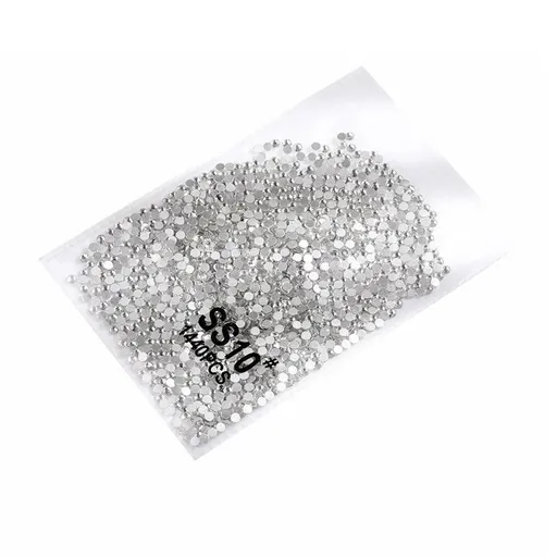 1440Pcs Glitter Rhinestones Crystal Flat Clear Bottom Glass Nail Art Nail Drill - Clear Crystal SS10