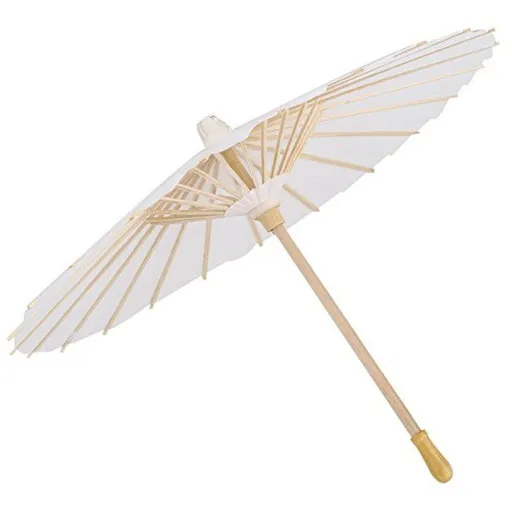 White Color Paper Decorative Umbrella Parasol Wedding Bridal Party Decor Photo Cosplay Prop for for Rainbow Party Decoration(30CM)