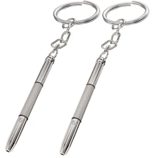 4 pcs 3 in 1 Optical Keychain Mini Precision Stainless Steel Screwdriver for glasses Frame Sunglasses, Jewelry, and Watch Repair