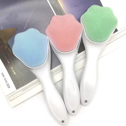 Silicone Face Scrubber and Exfoliator Brush - Facial Cleansing Brush for Blackhead, Acne, Pore, Cradle Cap - Deep Cleaning Skin Care 3 Pack