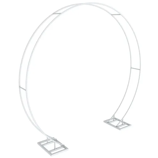 Round Arch Backdrop Stand for Wedding Party Metal Pipe Frame Archway Decoration Indoor Outdoor Double Rails 2.2m