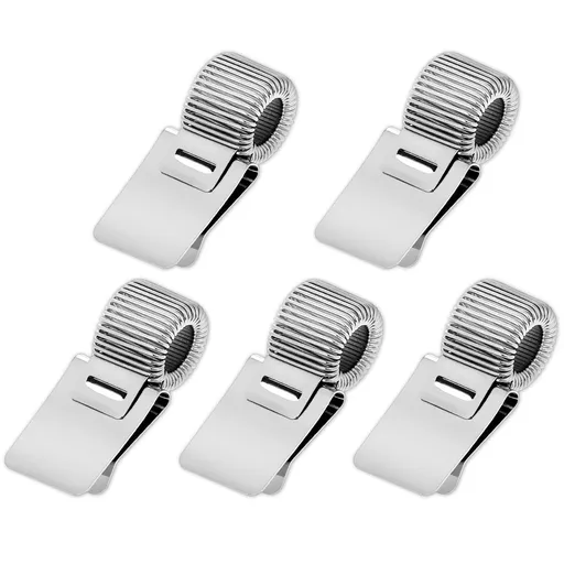 5 Pcs Silver Hard Hat Pencil Clip, Universal Adjustable Clipboard Pencil Holder Clip with Retractable Spring Loop Metal Hard Hat