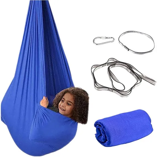 Sensory Swing for Kids Elastic Balance Relaxation Toy, Indoor Outdoor Nylon Hammock for Children Boys Backyard Playground Bedroom