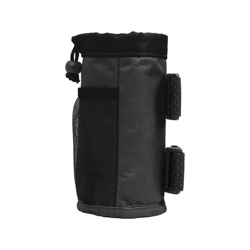 Cup Holder, Bike Water Bottle Holder for E Scooters & E-Bikes - Adaptable, No-Screw Installation, Mesh Pockets, Sticky Straps - Fits Cups Diameter Less Than 3.74in/9.5cm - Black
