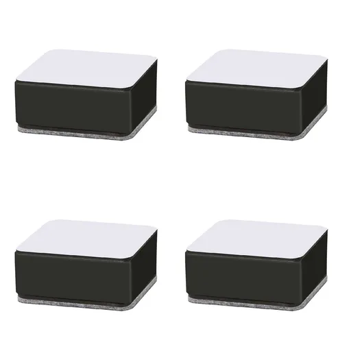 Carbon Steel Furniture Risers Self Adhesive Furniture Lift Anti Slip Low Noise Bed Lifter with Felt Pad for Sofa Couch Black