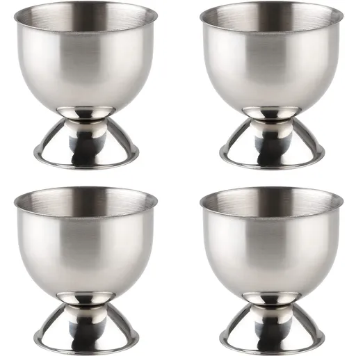 4Pcs Stainless Steel Egg Cups Egg Holders Egg Tray Kitchen Gadgets Tools for Hard Boiled Eggs, Silver