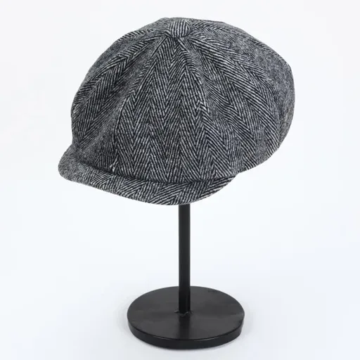 2023 Retro Newsboy Caps Men Octagonal Hats Peaky Blinders Newsbo Grey