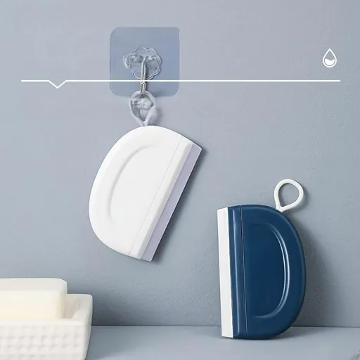 2 Pack Silicone Squeegee with Hanging Hook for Bathroom Mirror and Car Streak-Free Cleaning Tool
