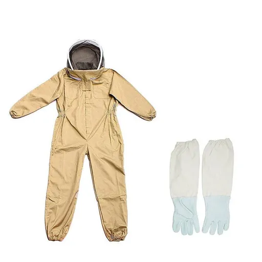 Full Beekeeping Suit Bee Suit Heavy Duty Leather Ventilated Keeping Gloves - XL ��with Gloves��