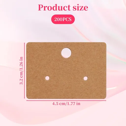 200 Pcs Earring Display Cards - 4.5X3.2cm Kraft Paper Earring Cards Holder Tags Hanging Earrings Card for Earrings Jewelry Display Ear Studs