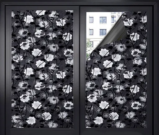 Window Film - Blackout Window Film - Blackout Window Film - Sun Protection - Anti-glare - Adhesive Window Film - Blackout Cloth - Black - Including scraper - Easy installation - Window sticker - 45x100cm - Supplied with self-adhesive backing - F