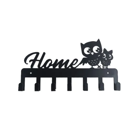 Keys Holder For Wall Metal Vintage Owl Keys Hook Home Decor Key Hanger Decorative With 7 Hooks Black Large Wall Hooks