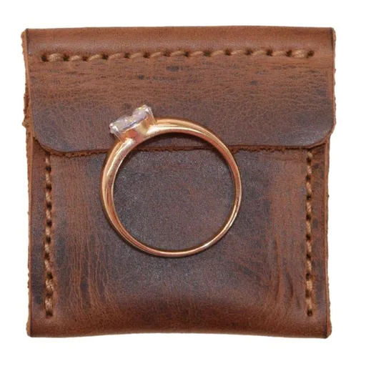 Hide & Drink, Wedding Ring Case, Engagement Pouch, Bride and Groom Jewelry Storage, Marriage Travel, Ring Bearer