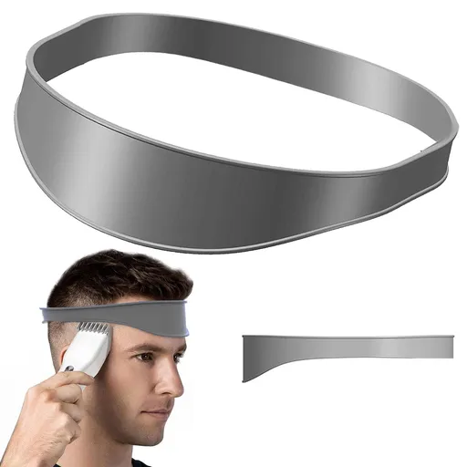 Neckline Shaving Template and Hair Trimming Guide, High-Grade Curved Durable Silicone Haircut Band for DIY Home Haircuts Fade