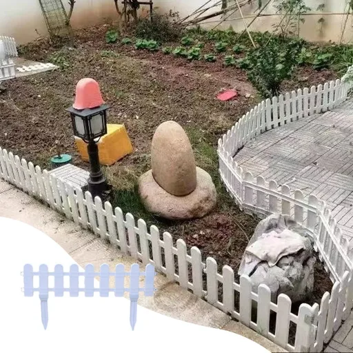 Flexible Fence Edging -Interlocking Design for Circle, Corner, or Straight Fences Edgings Lawn Flowerbeds Plant Borders Decorative Garden Yard E
