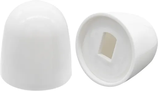 Biaungdo 2 Pcs Universal Tall Toilet Bolt Caps, White Plastic Toilet Floor Caps with Washers Round Push-On Bottom Toilet Bowl Bolt Caps Covers for Home, Office(37mm Height)