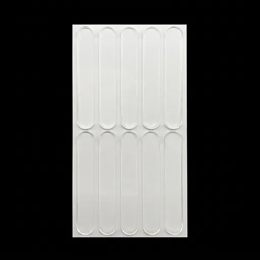 Clear Silicone Door Handle Bumper Strips 10 Pack Long Strip Self Adhesive Anti Collision Pads for Doors Cabinets Refrigerators 63 x 10 x 2 mm
