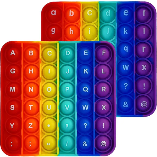 Toy Letters ABC Numbers Learning and Educational Toys Square Sensory Toys Games Stress Relief Gifts for Kids 2 Packs Single Side