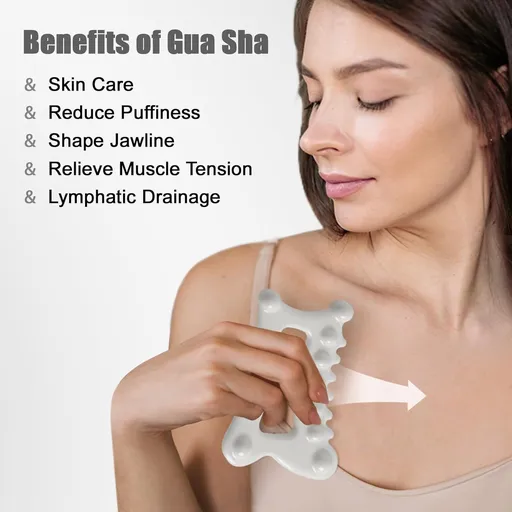 Advanced Ceramic Gua Sha Facial Tool, Skin Care Gift for Women Men, Face Body Guasha Massage Tool (Facial Massager)