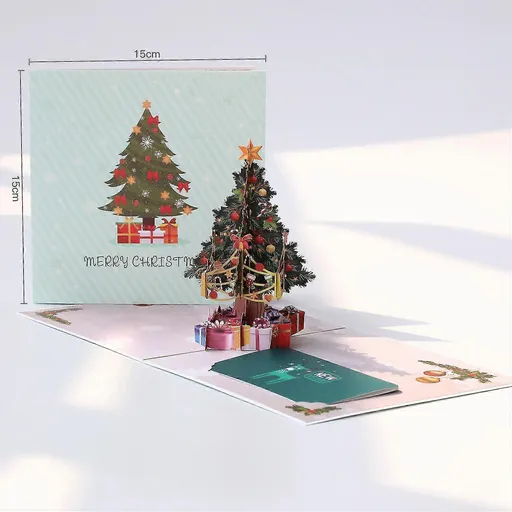 Christmas Card 3d Christmas Card Novel And Optimistic Gift New Year Gift (1 Christmas Tree 15*15cm)