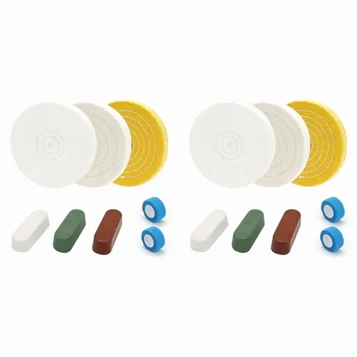 2 Set 6inch Buffing Polishing Wheels,for Bench Grinder,with Buffing Polishing Cutting Compounds,with Non-Woven Bandage