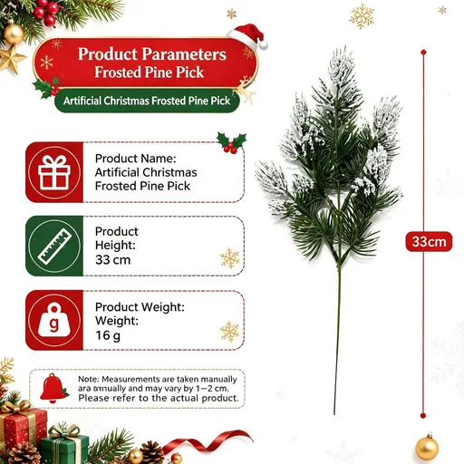 Artificial Christmas Pine Stem Floral Pick DIY Holiday Wreath Decor SD59 2 Pcs Suitable for Christmas Gifting