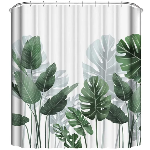Shower Curtain,72"x72" Waterproof Thickening Type,Bathroom Decor,Shower Curtain Set Bathroom Fabric Fall Curtains (Green/Foliage ）