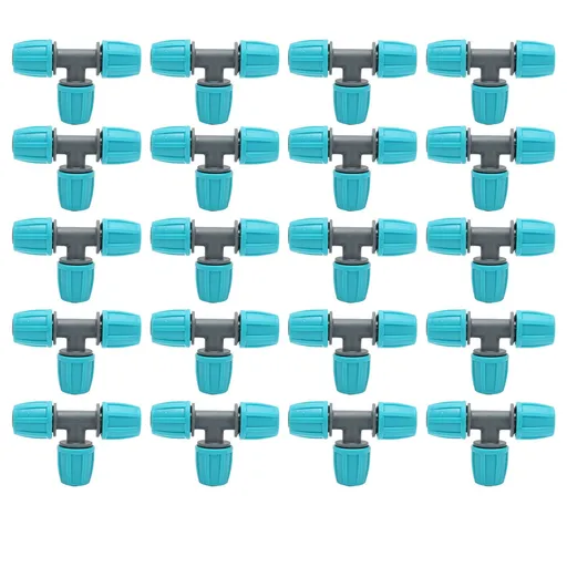 20PCS 16mm Tee Pipe Connector PE Irrigation Tubing Tee for Greenhouses Gardens Agriculture 9.3x6CM