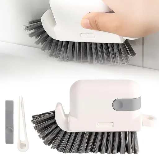 2 pack Groove Cleaning Brush 3 in 1 Grout Cleaner Tool Grip Brush Hard Bristle Crevice Cleaning Brush for Sliding Door Track, Window Sill, Window Seal