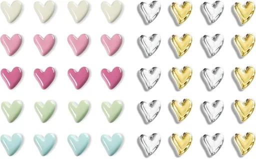 Cute Refrigerator Magnets, Colorful Love Fridge Magnets for Whiteboard Cabinet Locker, Resin Heart Decorative Magnets for Classroom Kitchen Office