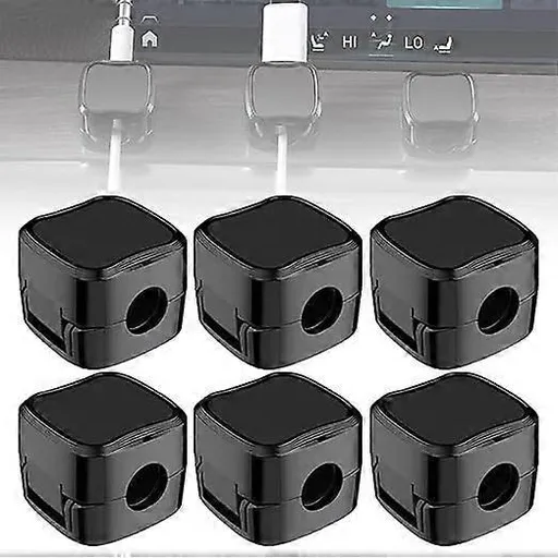 6-Pack Black grip Cable Clips Desk Organizer Adhesive Wire Holder