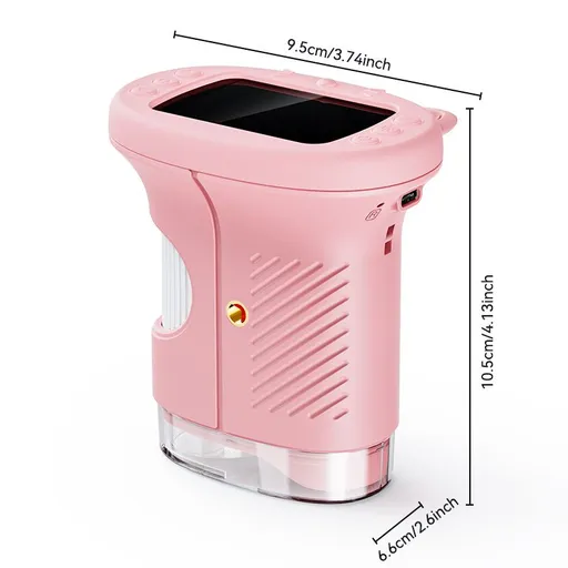 Children's 1000X Digital Microscope 2.4 Inch IPS Screen Portable Mini LED Microscope with Photo Video and PC Connection Science Educational Toy.PINK