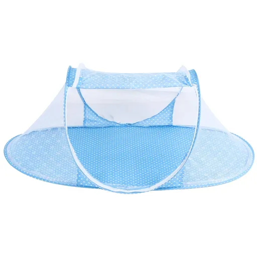Baby Mosquito Net,Folding Crib Netting Baby Bedding Portable for Children Summer Supplies Infant Bed Net for Baby (Blue)