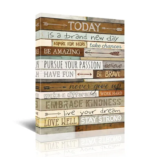 Inspirational Wall Art for Office Quotes Theme Decor Women Motivational Canvas Prints Framed Bathrooms Modern Size 8x12