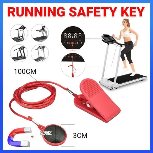 Treadmill Stop Key Emergency Switch Lock 100cm Red
