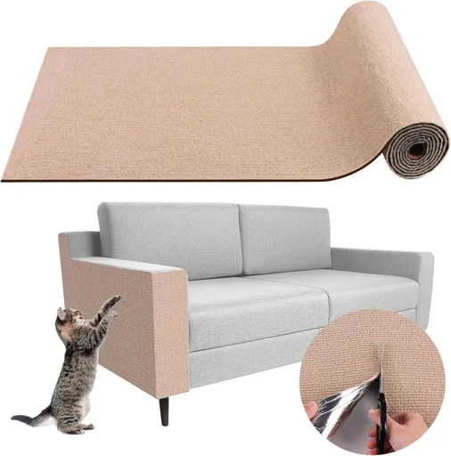 Cat Scratching Pad DIY Cat Accessory Cat Furniture Protection Cat Climbing - Khaki - Size 15.8''x39.3''