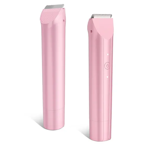 2-in-1 Waterproof Body Trimmer & Shaver – 3mm/6mm Guide, Floating Head, Painless Hair Removal for Women - Pink - Size 20cm