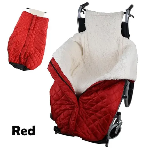 Winter Elderly Wheelchair Heating Blanket | Windproof & Fleece-Lined, Ideal for Both Outings and Home Use(red)