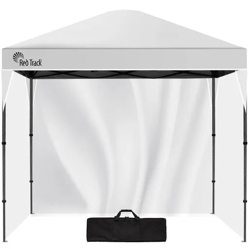 Pop-Up Gazebo Ultra Compact 3x3m with 3 Walls Portable Outdoor Marquee for Camping Beach White
