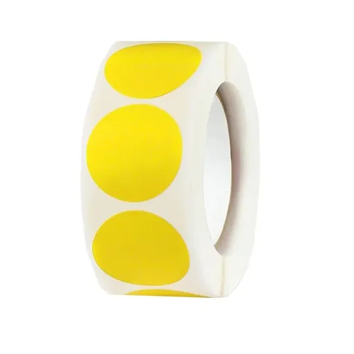 8 Rolls Colored Polka Dot Labels Round Seal Stickers Marking Round Sticker Set - Yellow