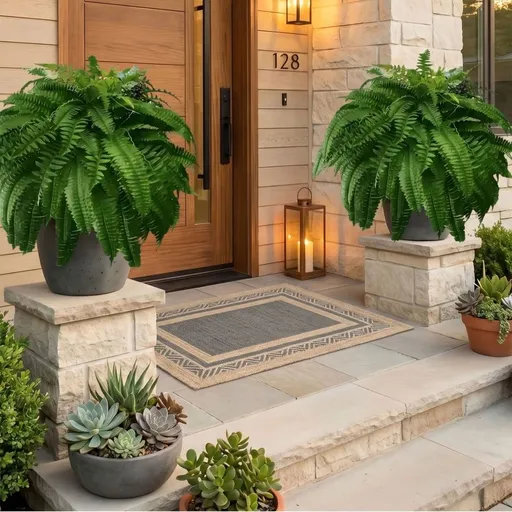 24in Artificial Boston Fake Ferns Large, UV Resistant Artificial Plants Outdoor, Weatherproof Fake Plants Outdoor Indoor for Garden Porch Patio Home Decor